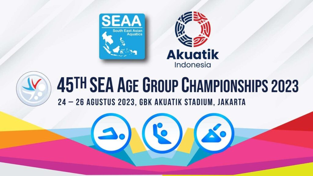 Pamflet 45th SEA Age Group Championship 2023 (Foto: Federasi Akuatik Indonesia)