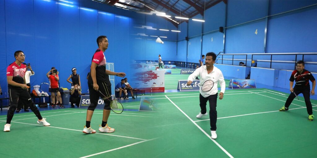 Kepala Badan Pengusahaan Batam (BP Batam), Muhammad Rudi bersama dengan Menteri di Kantor Perdana Menteri Singapura sekaligus Menteri Kedua Pendidikan dan Luar Negeri Dr. Maliki Osman, menghabiskan waktu bersama dengan bermain olahraga Badminton, pada Jum'at sore (11/8/2023).