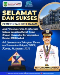 Pemko Batam Raih Penghargaan Sebagai Pengelola Rusun MBR Terbaik