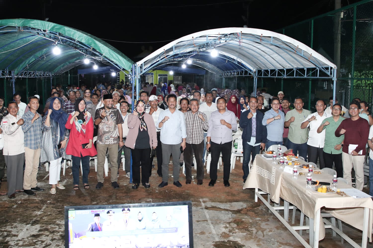 Rudi saat menghadiri Musyawarah Rencana Pembangunan (Musrenbang) tingkat Kelurahan Sadai di Fasum PKJ, Bengkong, Selasa (16/1/2024) malam.