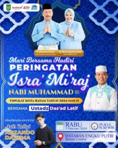 Gelar Peringatan Isra Miraj, Rudi Undang Masyarakat Batam ke Engku Putri