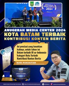 Terbaik Kontribusi Konten Berita, Diskominfo Batam Terima Anugrah Media Center 2024