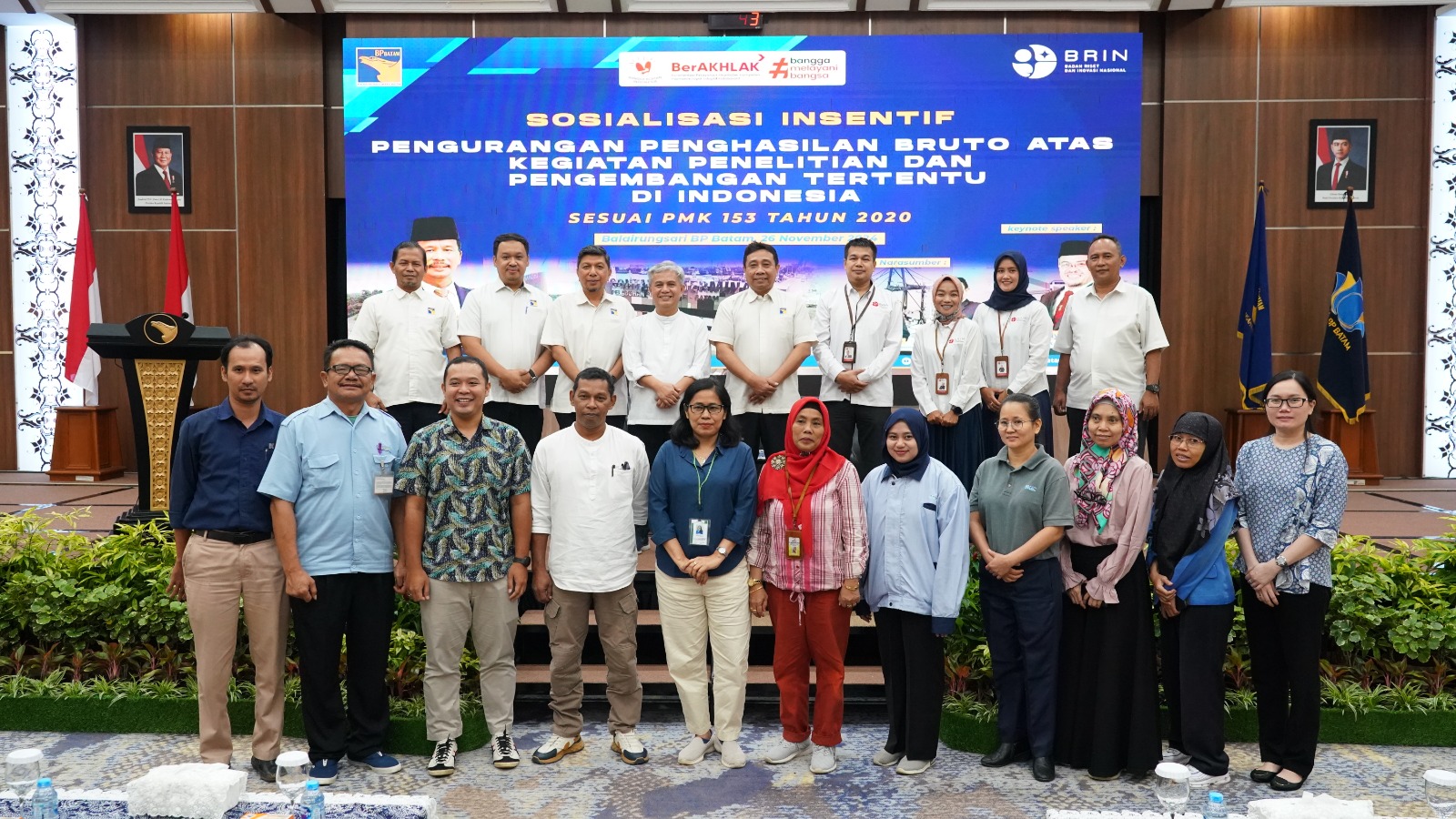 Badan Pengusahaan (BP) Batam Bersama Badan Riset dan Inovasi Nasional (BRIN) menggelar Sosialisasi Insentif Super Tax Deduction. (Foto dok Humas BP Batam)