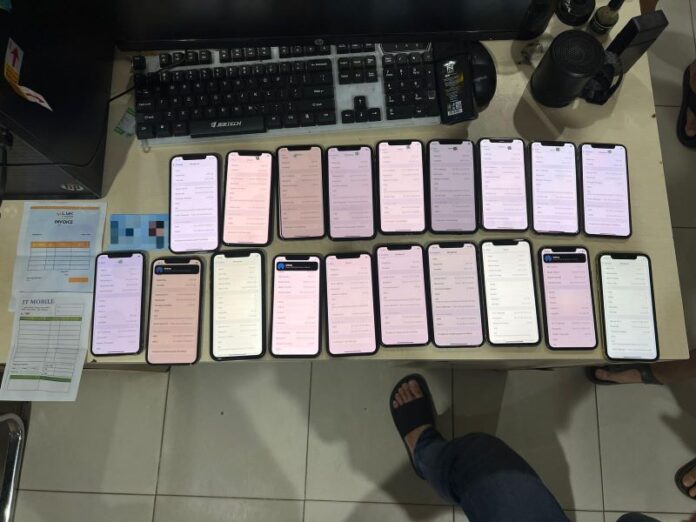 Deretan iPhone yang disita. Foto: Istimewa
