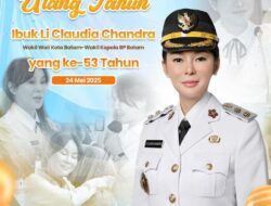 Dengan penuh rasa hormat dan kebahagiaan, kami mengucapkan selamat ulang tahun yang ke-53 kepada Ibu Li Claudia Chandra, Wakil Wali Kota Batam