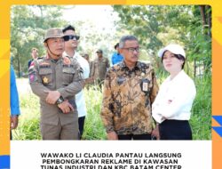 Wawako Li Claudia Pantau Langsung Pembongkaran Reklame di Kawasan Tunas INdustri dan KBC Batam Center