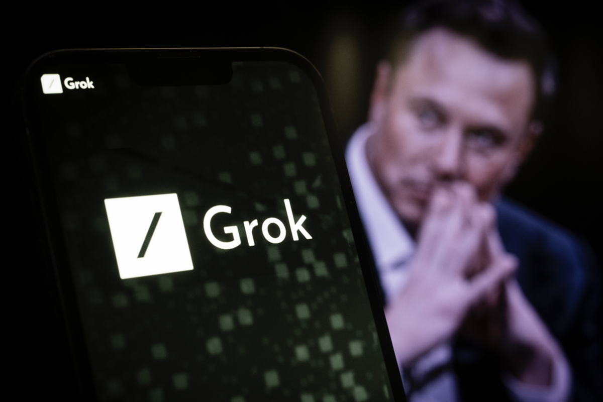 Elon Musk mengumumkan rencana membangun Grokipedia, sebuah ensiklopedia online baru yang ditenagai oleh Grok AI.(NurPhoto via Getty Images/ Jaap Arriens)