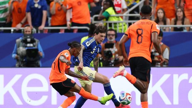 Crysencio Summerville menutup pesta gol Belanda 5-1. (Foto: IMAGN IMAGES via Reuters/TROY TAORMINA)