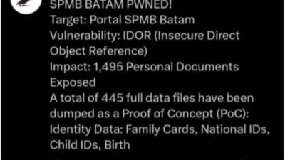 Data SPMB Batam Bocor, Diskominfo Gandeng BSSN Telusuri Akses ke Sistem