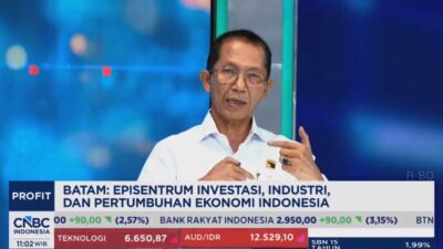Wali Kota Batam ex-officio Kepala Badan Pengusahaan Batam, Amsakar Achmad, menjadi narasumber di CNBC Indonesia, Jumat (17/7/2026). TANGKAPAN LAYAR CNBC INDONESIA