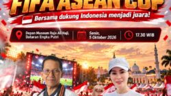 Pemko Batam gelar nobar Final FIFA ASEAN CUP 2026 di Dataran Engku Putri Batamcentre, Senin (5/10/2026). HUMAS DISKOMINFO BATAM / M RASYID J